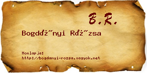 Bogdányi Rózsa névjegykártya
